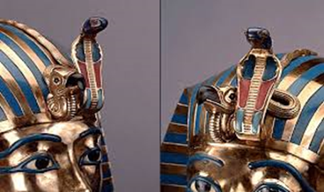 Death mask of king Tut – showing serpent connection